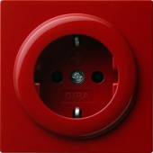 Gira S-Color Красный Розетка с з/к и защитой от детей